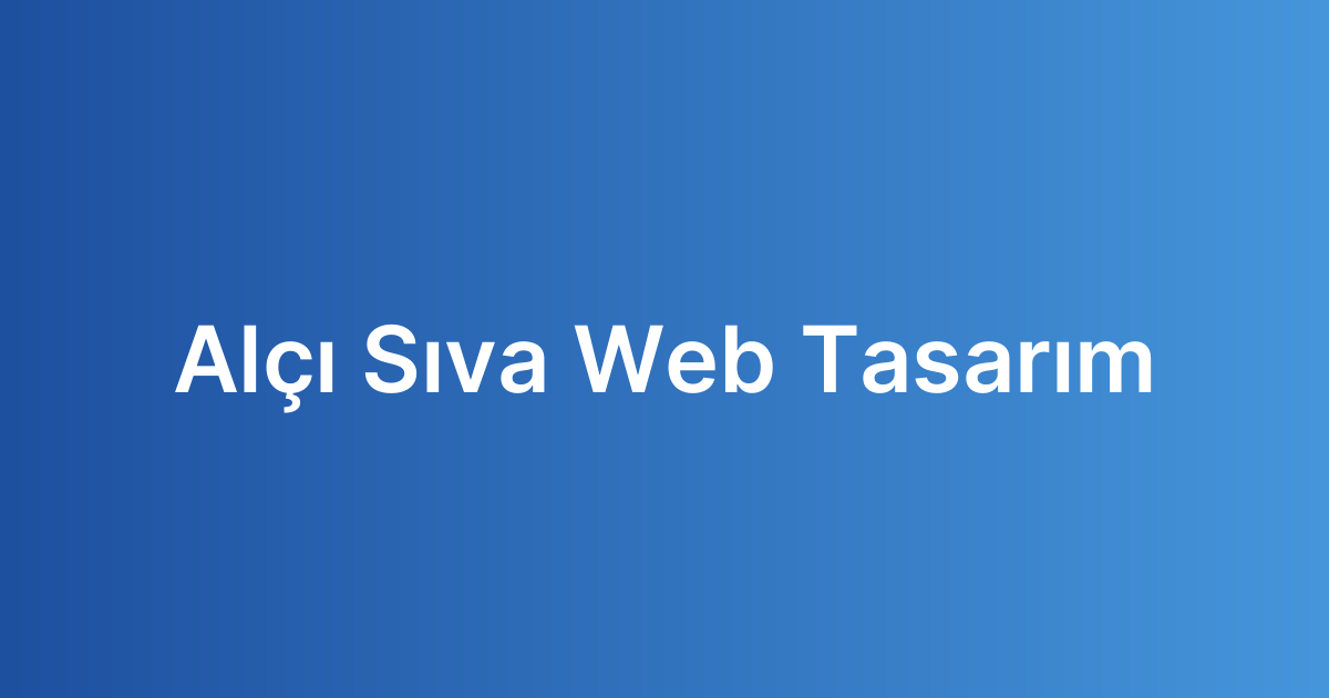 Alçı Sıva Web Tasarım