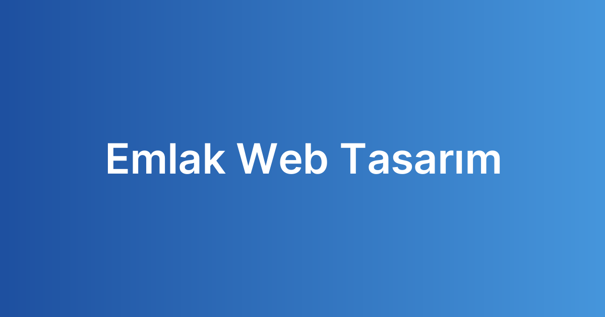 Emlak Web Tasarım