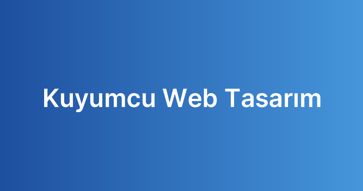 Kuyumcu Web Tasarım
