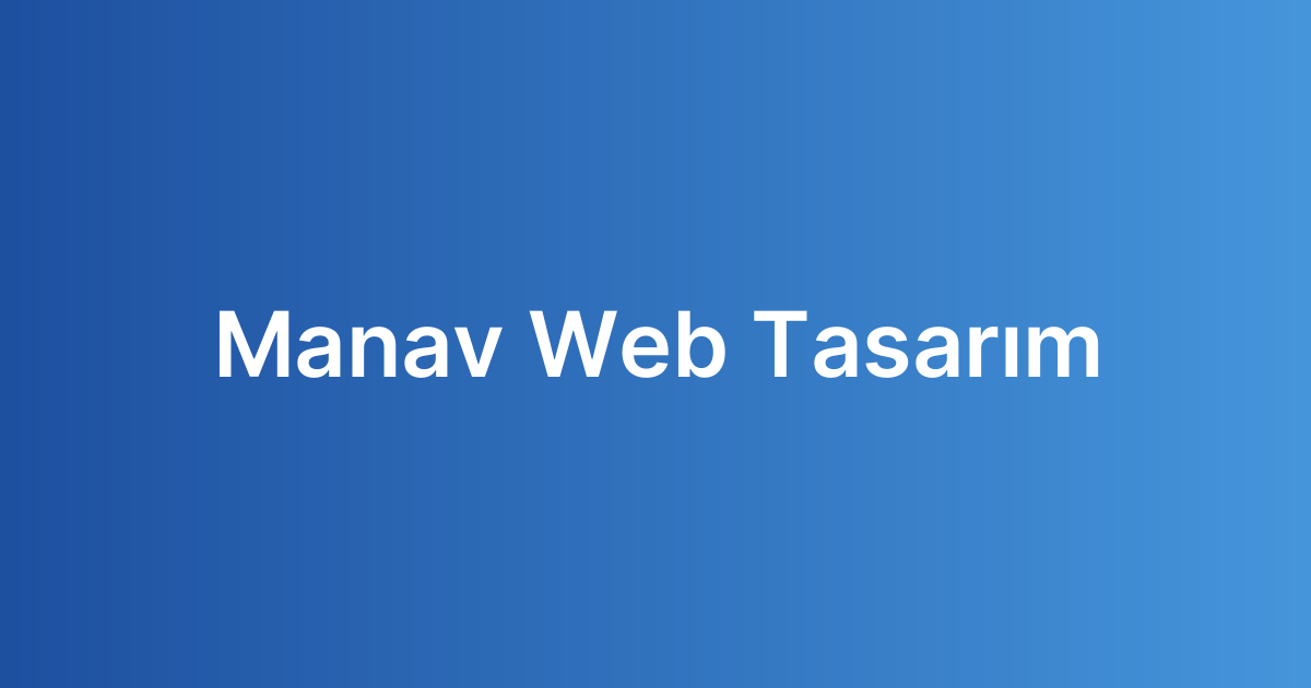Manav Web Tasarım
