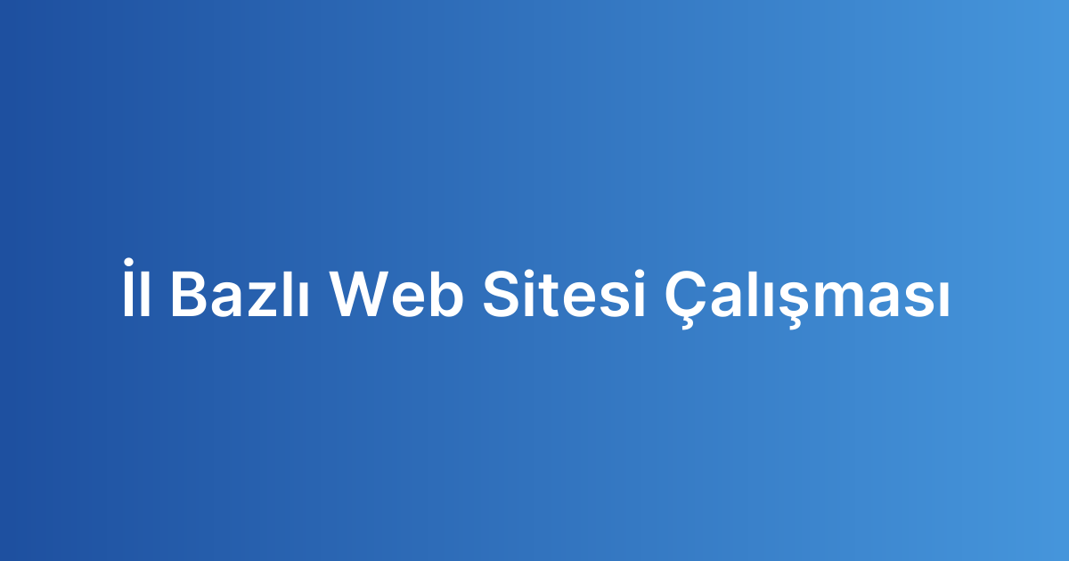 İl Bazlı Web Sitesi Çalışması