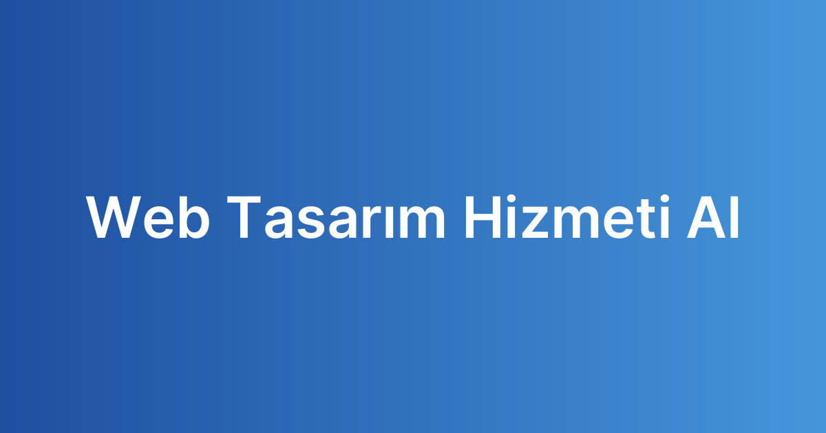 Web Tasarım Hizmeti Al